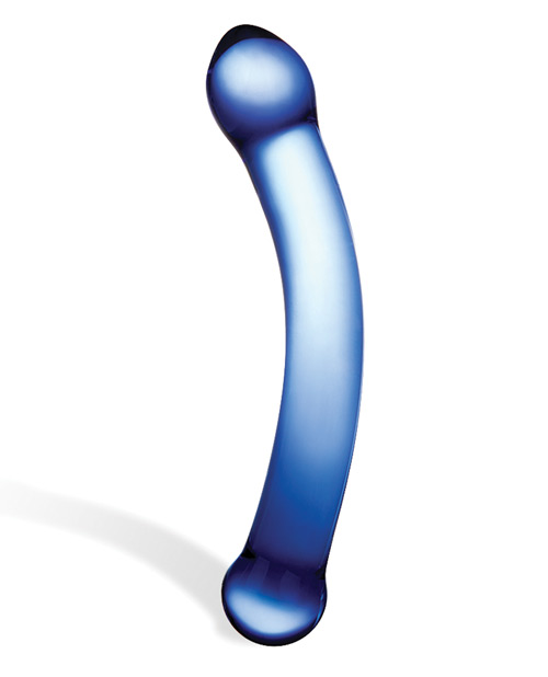 Glas 6" Curved G-Spot Glass Dildo - Blue Glas 6" Curved G-Spot Glass Dildo - Blue