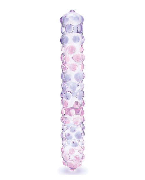 Glas 9" Purple Rose Nubby Glass Dildo - Purple-Pink Glas 9" Purple Rose Nubby Glass Dildo - Purple-Pink