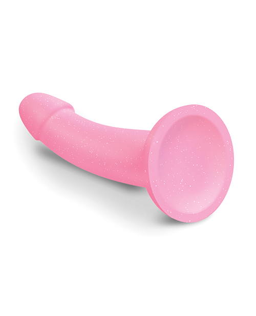 Love to Love Curved Suction Cup Dildolls Glitzy - Glitter Pink Love to Love Curved Suction Cup Dildolls Glitzy - Glitter Pink
