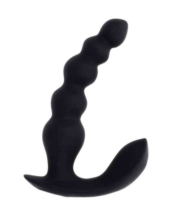 Evolved Bead Me Up Curved Anal Vibrator w-Remote Control - Black