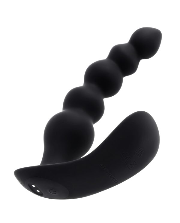 Evolved Bead Me Up Curved Anal Vibrator w-Remote Control - Black