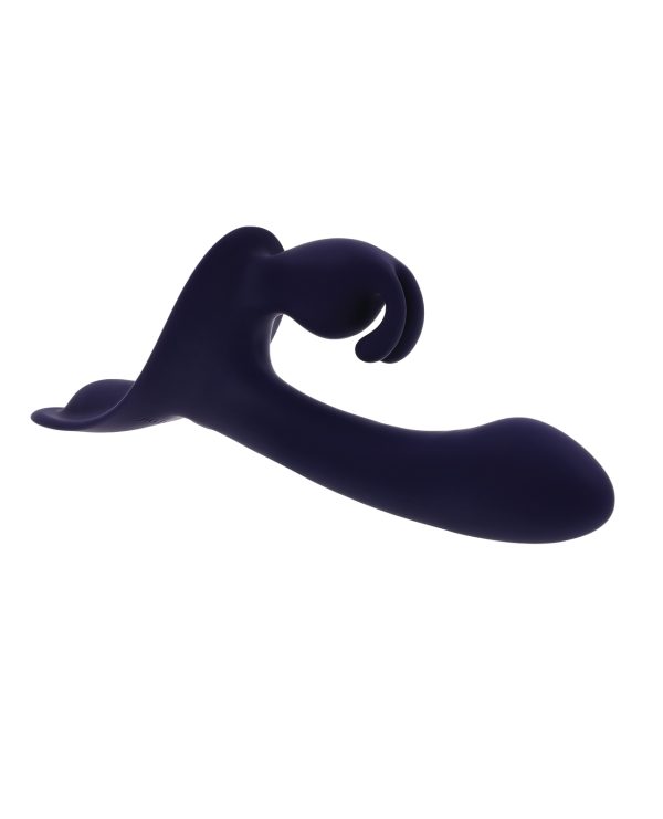 Evolved Giving Vibes Strap-On Bunny Eared Stimulator w-Remote Control - Purple