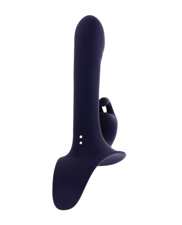 Evolved Giving Vibes Strap-On Bunny Eared Stimulator w-Remote Control - Purple