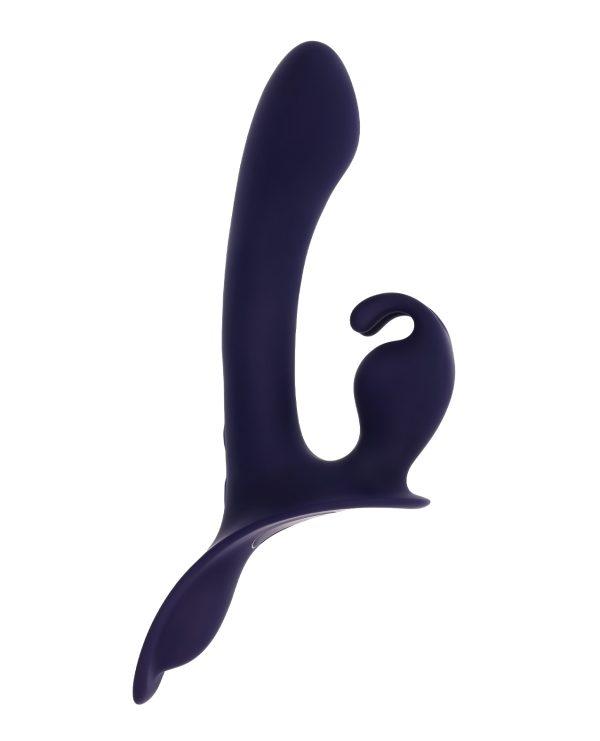 Evolved Giving Vibes Strap-On Bunny Eared Stimulator w-Remote Control - Purple