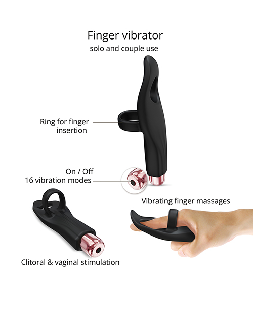 Love to Love Tickle Me Finger Vibe - Black Onyx Love to Love Tickle Me Finger Vibe - Black Onyx