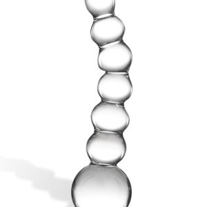 Glas 5" Curved Glass Beaded Dildo